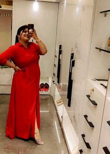 Red Maxi Shirt Dress