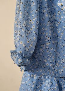 Cute Floral Collared Tunic Top