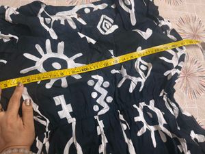 Beautiful Printed Black one piece dress in xl