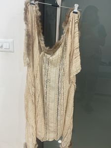 Elegant Lace Vest with Fur Trim