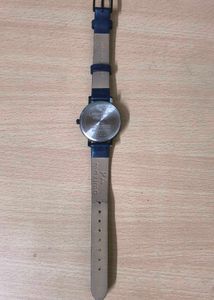 Stylish Blue Leather Strap Watch