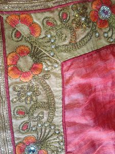 Elegant Pink Embroidered Saree