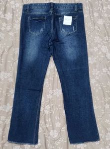 SKEN&amp;J Distressed Hem Jeans