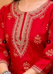 Embroidered maroon Kurta