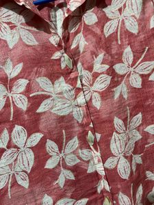 Floral Print Button-Down Kurta
