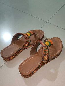 Embroidered Flat Sandals