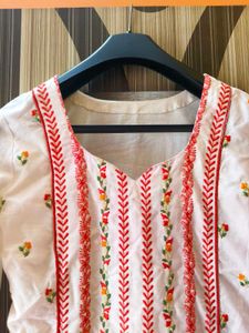 White Embroidered Kurta set