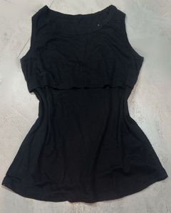 Black Sleeveless Nursing Top