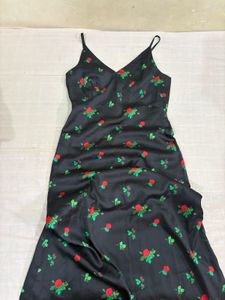 BLACK SATIN DRESS!!
