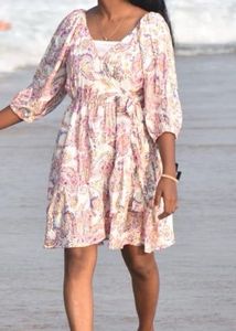 Boho Paisley Print Wrap Dress