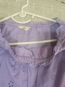 Lavender Eyelet Off-Shoulder Top