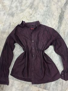 y2k grungecore Purple Button-Up Shirt