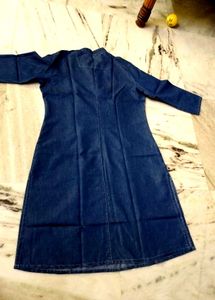 Denim 2 Pockets Embroidery Kurta