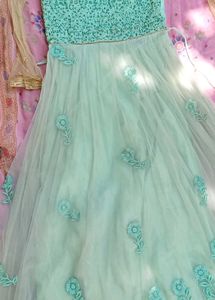 Stunning Mint Green Embroidered Lehenga