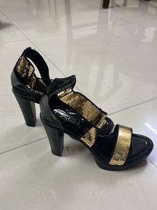 Sparkling Gold Sequin Heels EU 37