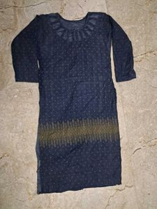 Dark Blue Printed Kurta