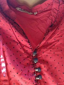Maroon Polka Dot Kurta