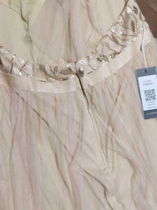 Elegant Beige Sequin Halter Gown