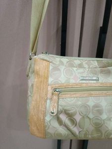 Stylish Beige Monogram Crossbody Bag
