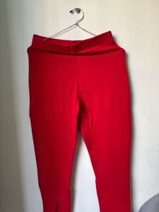 Y2K red boot cut pant