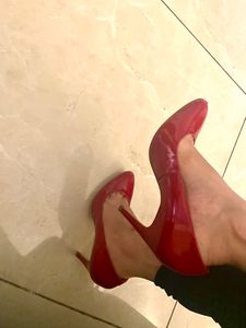 Red 6 Inches Pencil Heels