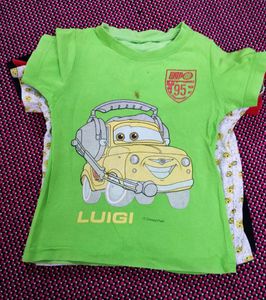 Kids T Shirts - Combo 6 With Free Kid Slippers