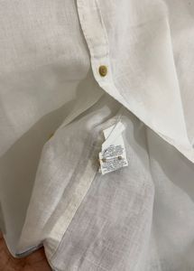 Men's White Linen Shirt 52 chest