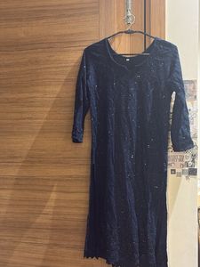 Elegant Navy Sequined Kurta