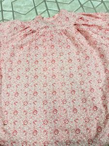 Pink Floral Print Button-Up