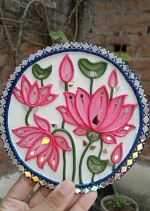 Handcrafted Lotus Lippan Art (6 Inches)