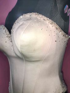 ✨ Ivory Pearl &amp; Rhinestone Corset Top ✨