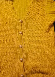 Vintage Mustard Knit Cardigan