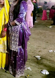 Elegant Purple Embroidered Kurti Set