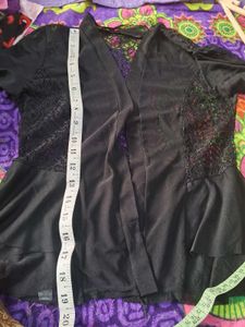 Elegant Black Lace Sheer Blouse