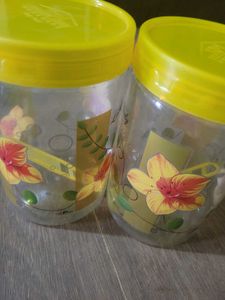 Set of 2 Flower Print Storage Containers