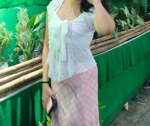 White Lace Tie-Front Top
