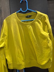 Yellow Cropped Sweatshirt