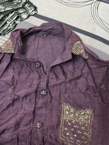 Embroidered Purple Kurta