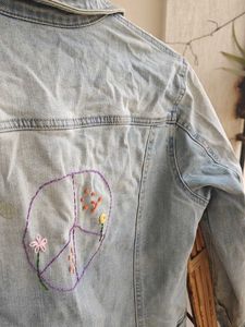 Denim Jacket With Embroidery On Back