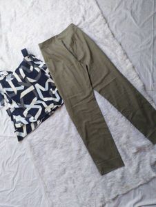 ❤️Size XL Geometrical Top And Trouser Set❤️