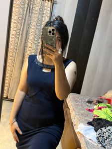 Elegant Navy Blue Dress🦋🎀