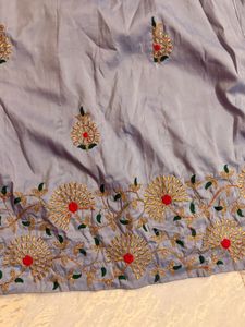 Embroidered Grey Lehenga Choli Set