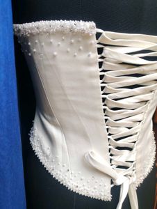 ✨ Ivory Pearl &amp; Rhinestone Corset Top ✨