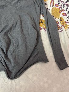 Soft Grey V-Neck Sweater