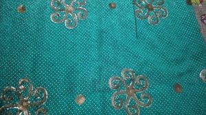 Stunning Teal Sequin Saree