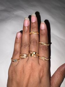 Set of 6 Heart Design Rings