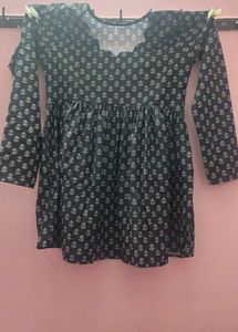 Black Floral Print Peplum Top
