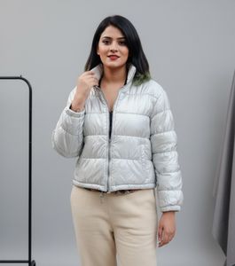 Auth Georgio Armani SILVER down-like poofy jacket
