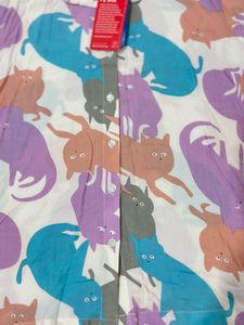 completely new Cat Print Button-Up Shirt