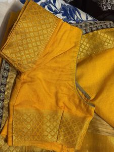 Vibrant Yellow Saree with Tassels
